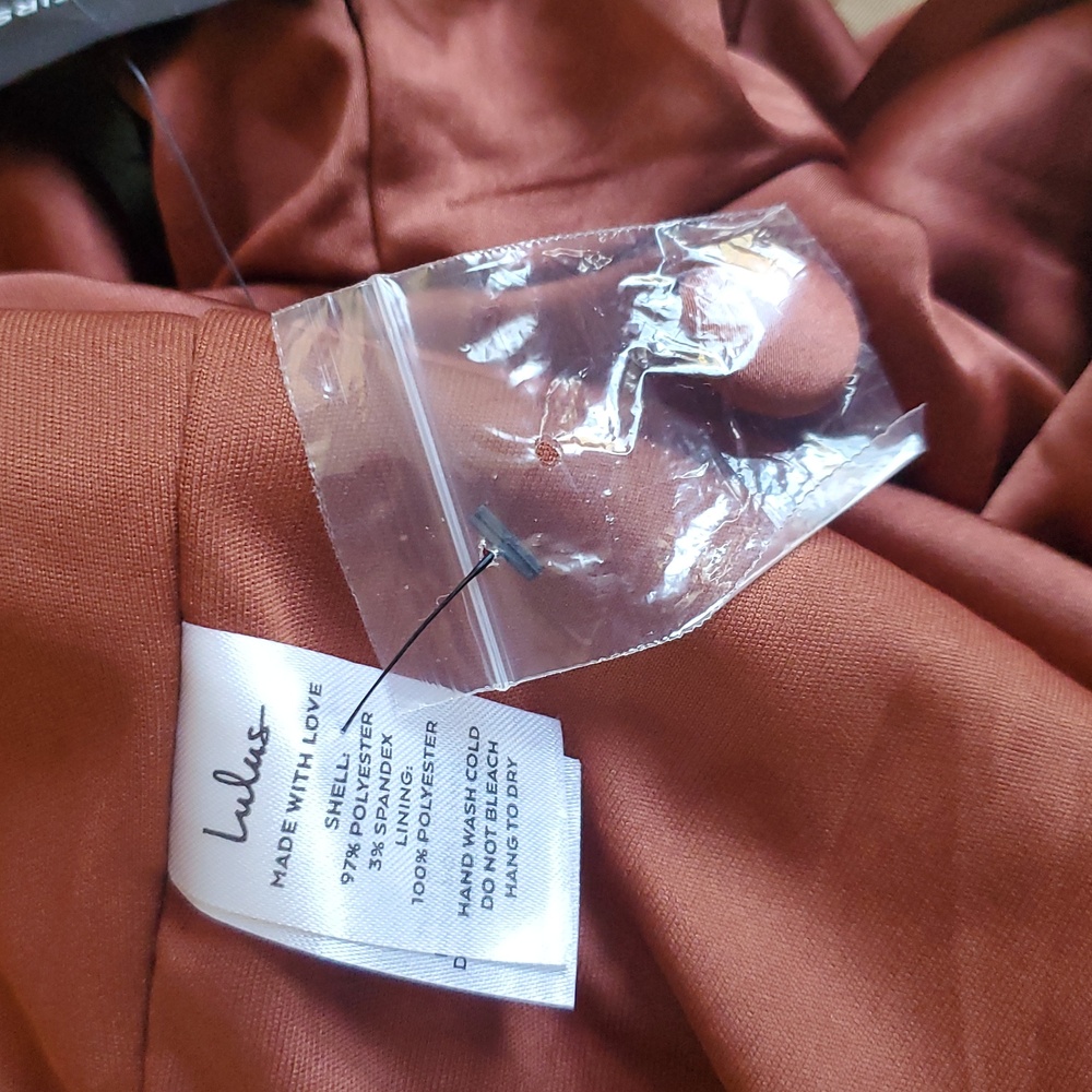 Lulus Satin Skort Romper/Bronze - Picture 15 of 16